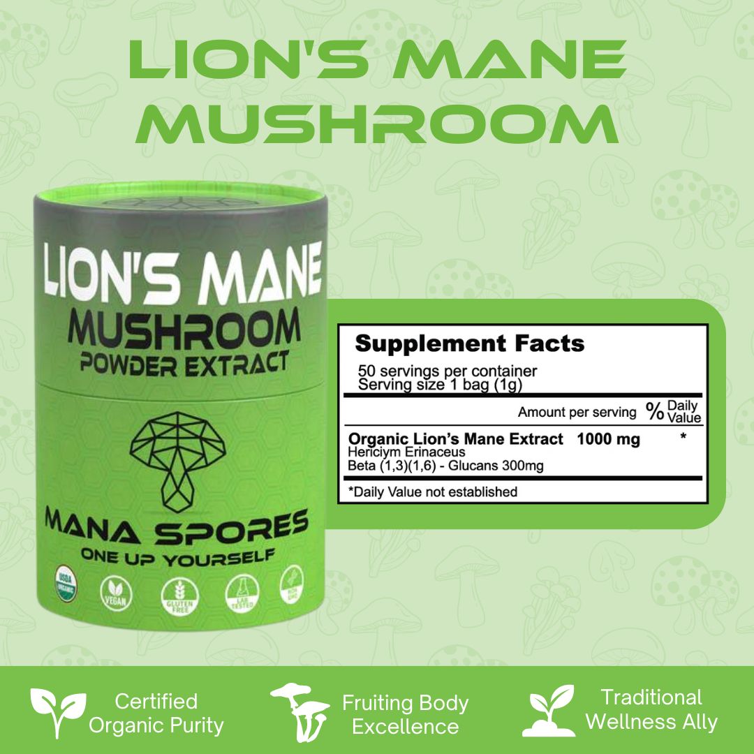 Organic Lion's Mane Mushroom Powder Extract